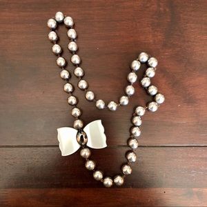 Vintage BIG Pewter Pearl Necklace Florence Italy